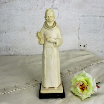 Statue Padre Patris Pio Pietrelcina Figurine Resin on Marble A. Santini Italy