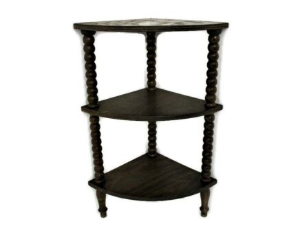 Corner Cabinet 3 Tier Étagère Shelves Stand nightstand Edwardian Bobbin Legs HTF