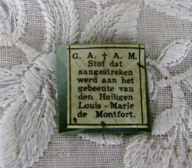 St Louis Marie de Montfort Grignion Relic Cloth Collector French