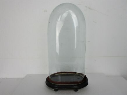 Antique Victorian Oval Hand Blown Glass Globe Dome Doll Clock 18.11" H 8.66"W
