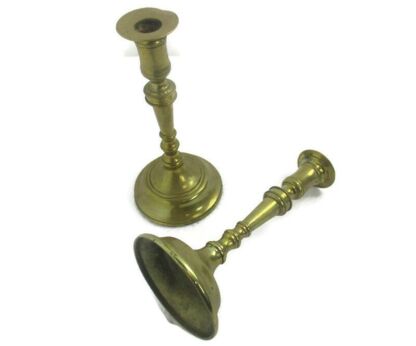 Antique Bauhaus Art Nouveau Candle Sticks Candle Holders Brass Stylish Small