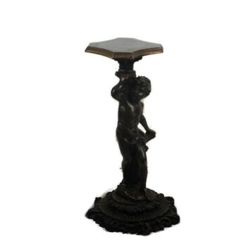 Pedestal Display Side Table Plant Stand Putti Young Boy Angel Cherub Sculpture