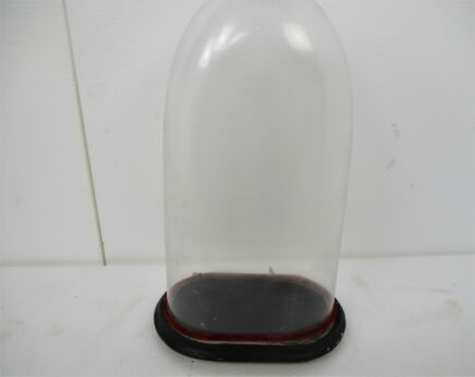 Antique Victorian Oval Hand Blown Glass Globe Dome Doll Clock 19.29" H 10.62"W