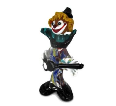 Vintage Italian Murano Art Glass Clown Playing the Guitar Funky Musician Player Rare