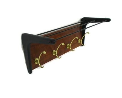 Railroad Luggage Hat Coat Rack Mid century Modern Danish Modern Industrial Urban