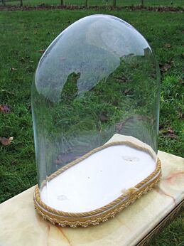 Vintage Oval Pressed Glass Globe Dome Cloche Display Hand blown Steampunk Clock