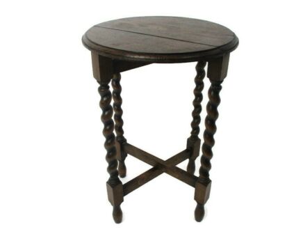 practical Barley Twist Wood Side Occasional Wine Coffee Table Pedestal Plant Stand pliable Edwardian Barn Country Style