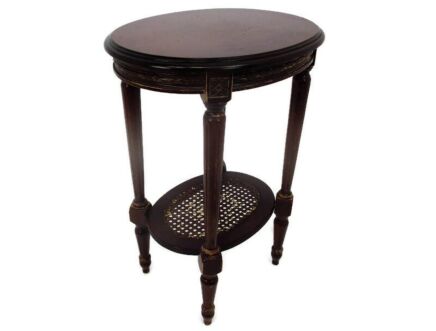 Wooden Side Wine Table Pedestal Plant Stand Two Tier Georgian Rush Cane Tier Ornate Carved Wood