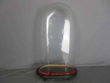 Antique Victorian Oval Hand Blown Glass Globe Dome Doll Clock 18.5" H 9.52' W