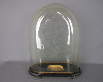 Antique Victorian Oval Hand Blown Glass Globe Dome Doll Clock 19.68" H 14.96"!!