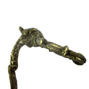 4 Gothic Dragon Heads Brass Door Knobs handle Finials Architectural Reclaimed