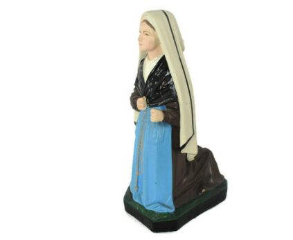 Statue Plaster St Bernadette Soubirous Plaster Polychrome Lourdes 14.56"