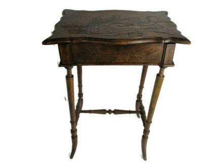 Hallway Nightstand Small Side Table Cabinet  Sewing Quilting Box Desk Furniture Sweet Antique Wood