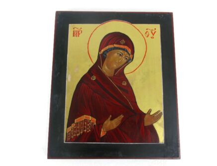 Vintage Wooden Icon Magnificat Hand Painted  On wood Virgin Mary   Magnificat