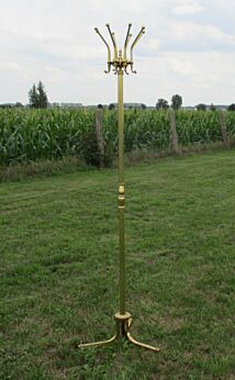 Ornate Vintage Coat Hat Rack Hall Tree Stand Floor Carved Brass
