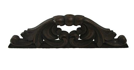 Antique Small Hand Carved Wood Oak Pediment Ornate Over door Architectural Spindle Reclaimed