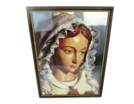 Beautiful Large Print Framed Our Lady Maria Rosa Mystica Montichiari Madonna Crying