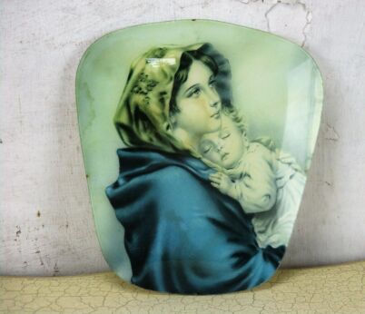Glass Panel Convex Glass Madonna della Strada Our Lady of the Way Ferruzzi