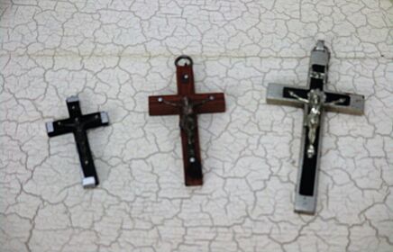 3 small mini Hanging Crucifixes Nun Priest Cross Jesus Catholic Religious