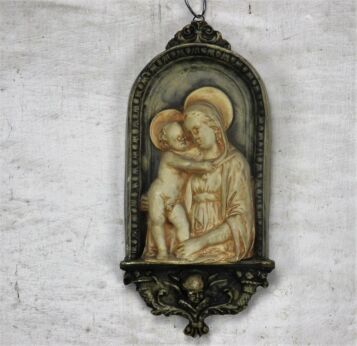 Plaster Wall Hanging 3D Virgin Mary Madonna Infant Child Angel head 3D Plaque