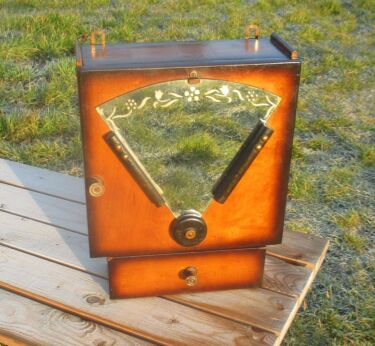 Vintage art deco Wood small Medicine Cabinet Apothecary wall cabinet Mirror