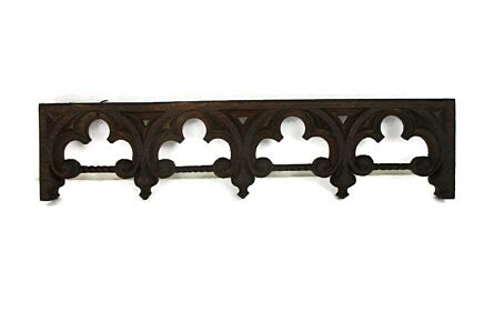 Neo Gothic Hand Carved Wooden  Pediment Piece Reclaimed  Ornate