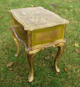 Florentine Hallway Telephone Cabinet Side Table Italian Hollywood Regency Rare