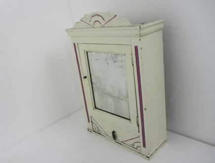 Vintage hand Carved Wood pharmacy Bathroom Medicine Wall Cabinet Apothecary two Toned Barn Country Farmhouse