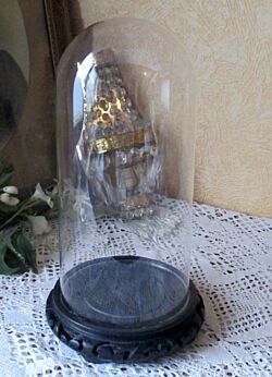 Vintage Round Glass Globe Domel Cloche Display Hand Made Steampunk Clock 11.8"