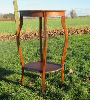 Antique Oval Pedestal Display Plant Stand Nightstand Side table