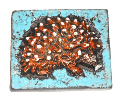 Ruscha Hedgehog Fat Lava Space Age Pop Art Psychedelic Wall Tile plaque