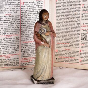 statue St Agatha Martyr saint Patron Breast Cancer Patients Nurses Plaster HTF
