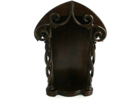 hand Carved Wooden Chapel Niche for Statue Open Barley Twist Mid Century