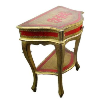 Florentine Wood Hallway Telephone Cabinet Side Table Italian Hollywood Regency