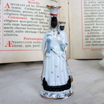 Mini Statue Black Madonna Notre Dame de Hal Porcelain Virgin Mary HTF 3.34"