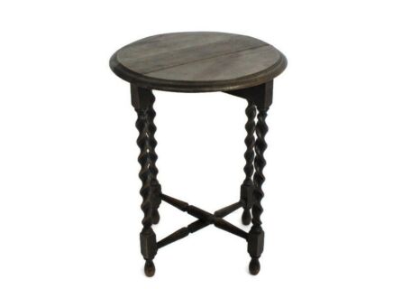 practical pliable Barley Twist Wood Side Occasional Wine Coffee Table Pedestal Plant Stand Barn Country Farmhouse Style