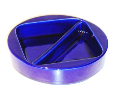Vintage Cobalt Blue West German Steuler Art Pottery Apero Dish Tray Zalloni 60s