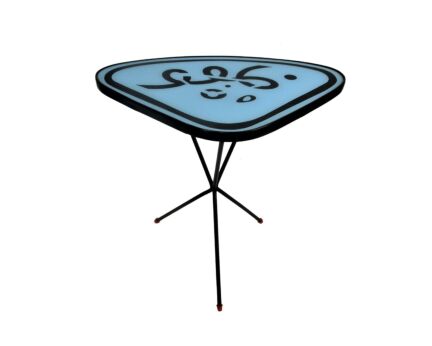 Vintage Small Side Coffee Table Plant stand Tripod Pop Art Andy Warhol style HTF Blue Rare
