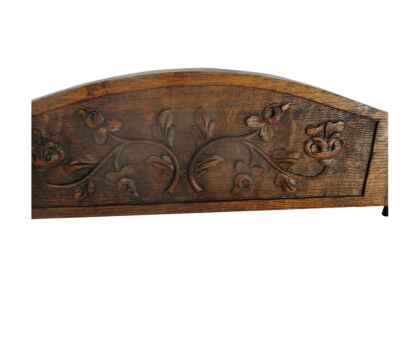 L Gorgeous Hand Carved Wood Pediment Ornate Over door Architectural Oak Flowers