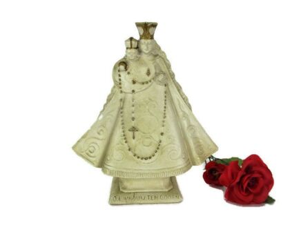 Statue Our Lady of Ten Doorn OLV Virgin Mary Infant Jesus Collector Extremely HTF Plaster