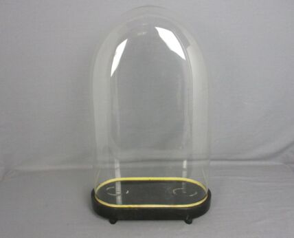 Antique Victorian Oval Hand Blown Glass Globe Dome Doll Clock 18.89" 12"