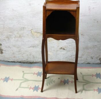 Telephone Hall Cabinet Pedestal Side Wine Table Two Tier Wood Vintage