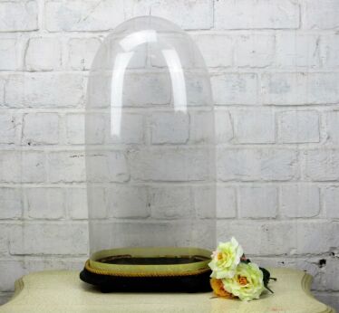 Antique Victorian Oval Hand Blown Glass Globe Dome Doll Display 20.47" H 10.23"W