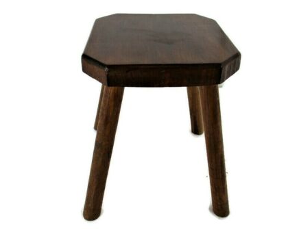 Vintage Milk Milking Stool Farmhouse Country Barn Style Side Display Table Pedestal Plant Stand Authentic