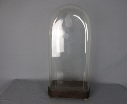Antique Victorian Rectangular Square Hand Blown Glass Globe Dome HTF 23.6" 11.2"