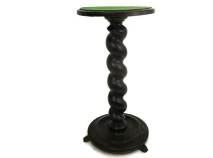 Large Barley Twist Wooden Side Wine Display Table Pedestal Plant Bonsai Flower Stand Barn Country Style 23.62"