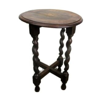 Small Barley Twist Wooden Side Display Table Pedestal Flower Plant Stand 17.32"