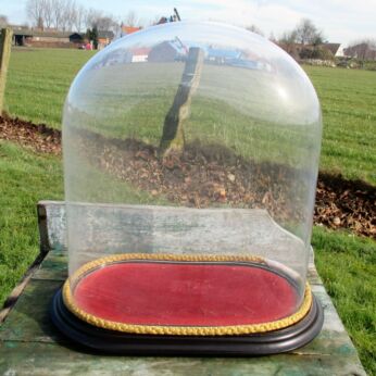 Vintage Oval hand Blown Glass Dome Globe Mantel Clock Steam punk Display 13.97"