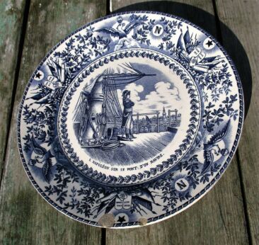 Napoleon Bonaparte Porcelain Plate Maestricht Sur le pont d'un Navire rare