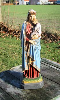 Sweet Statue Virgin Mary Madonna Infant Jesus Plaster Sedes Sapientiae Wisdom